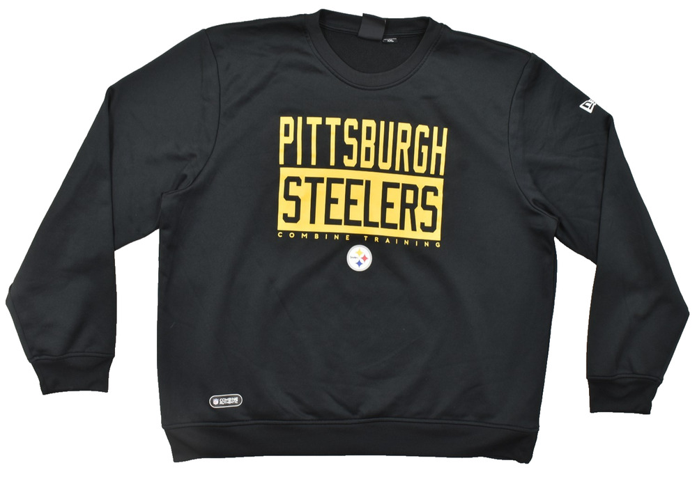 New Era NFL Pittsburgh Steelers Combine Training Crewneck Sweater Mens XXL Black